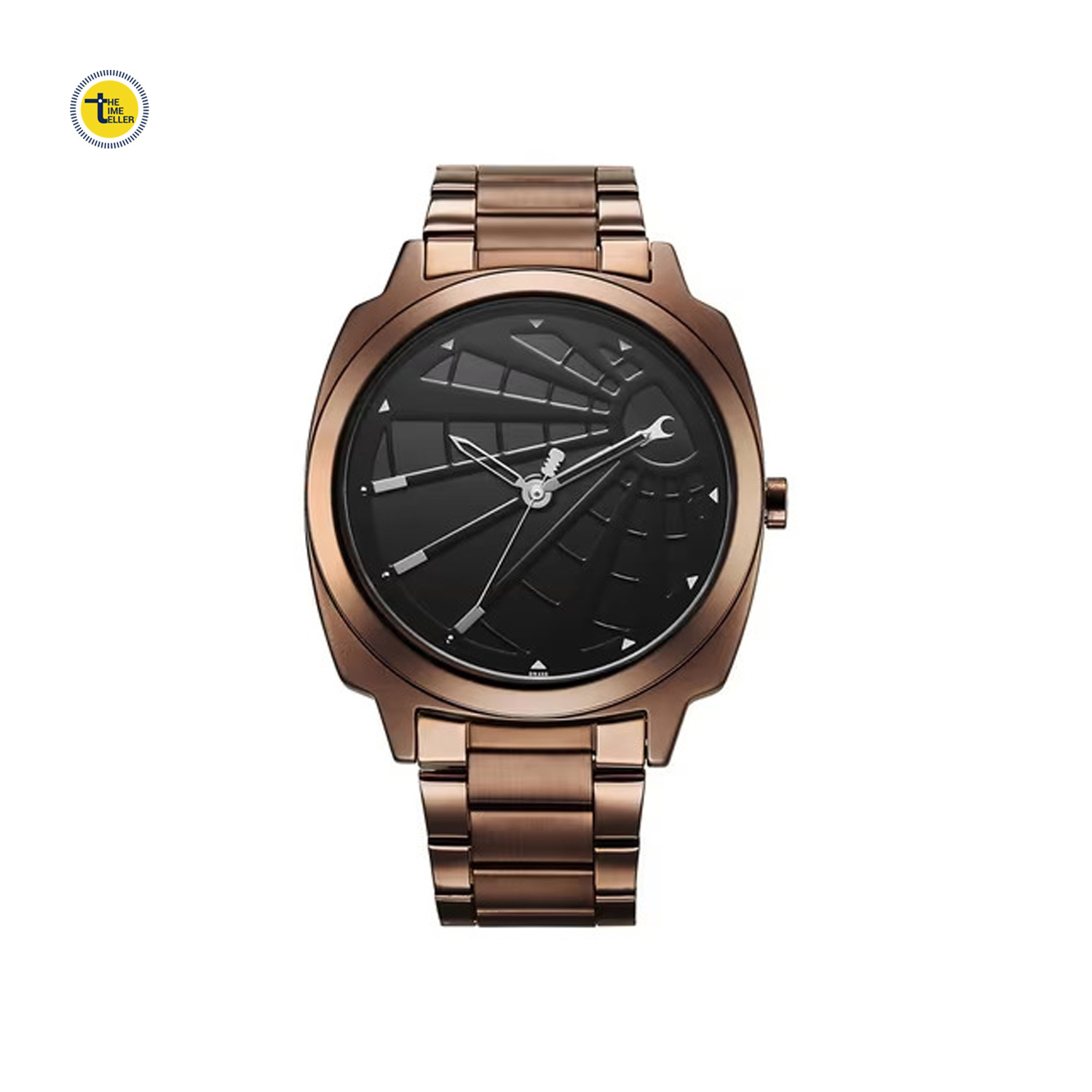 Fastrack Groove Quartz Analog Black Dial Stainless Steel Strap Watch for Men (‎3322QM01)
